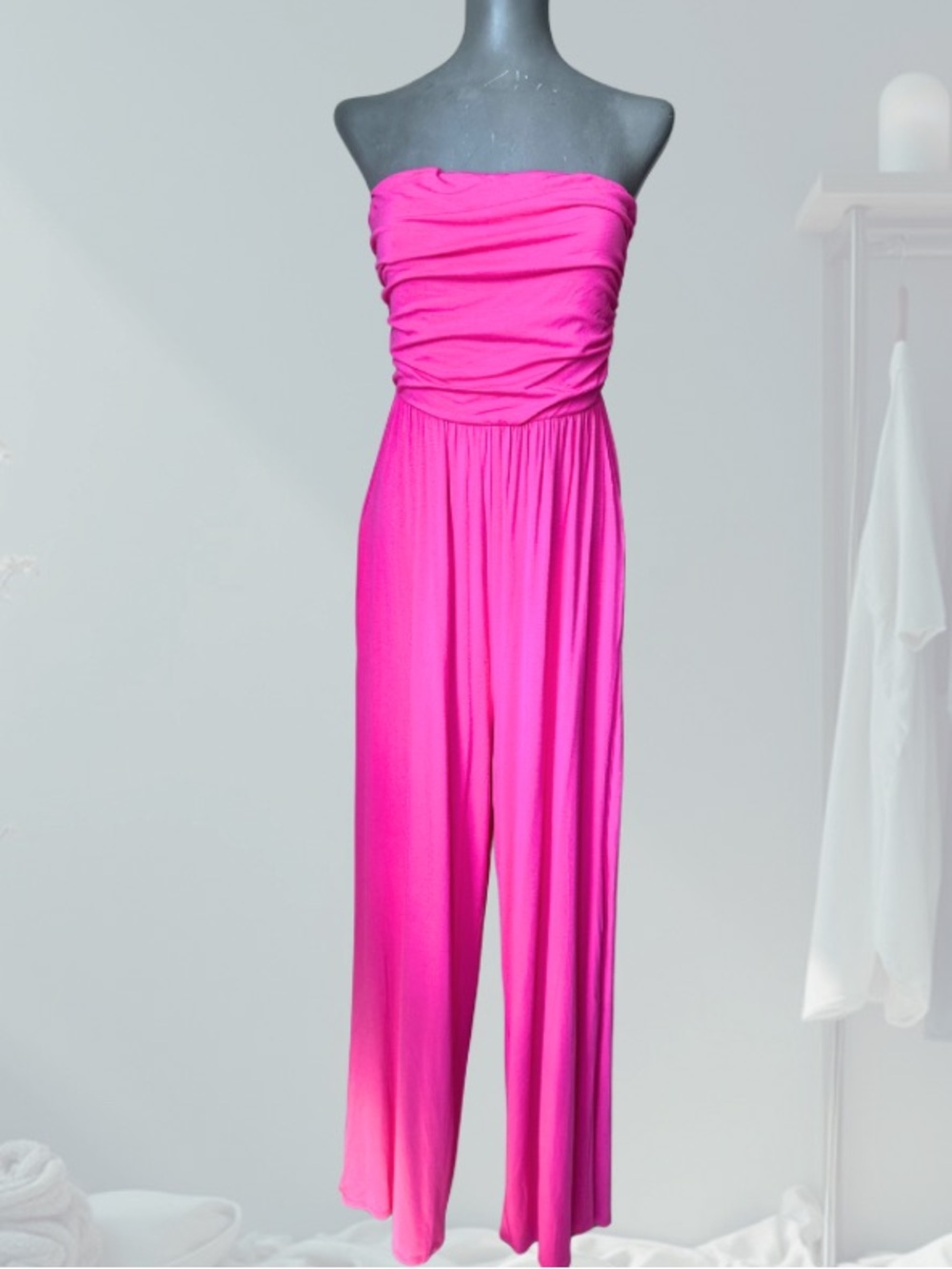 HEIMISH USA Strapless Wide-Leg Jumpsuit in Fuchsia